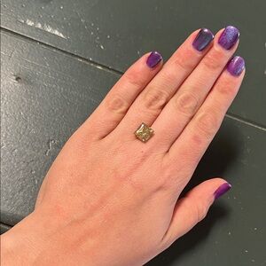 10mm Gold-Toned Princess Square Loose Gemstone - Tests Diamond! Moissanite?